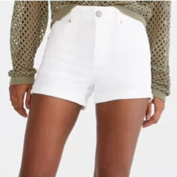 Aeropostale Pants - Aeropostale White High-Rise Denim Midi 8 Shorts
